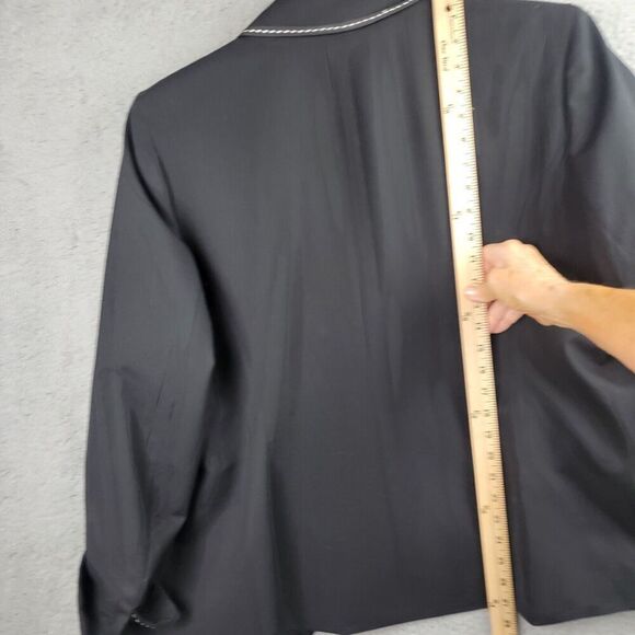 Jones New York Blazer Jacket Womens 22W Black Olivia Stretch Embroidered Lined - Picture 11 of 12